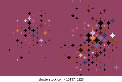 Light Multicolor, Rainbow vector cover with small and big stars. Blurred decorative design in simple style with stars. The pattern can be used for new year ad, booklets.