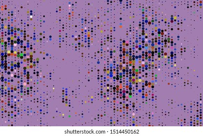 Light Multicolor, Rainbow vector cover with spots. Blurred bubbles on abstract background with colorful gradient. Pattern of water, rain drops.