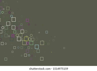 Light Multicolor, Rainbow vector cover with circles, cubes. Abstract illustration with colorful circles, rectangles. Pattern for ads, leaflets.