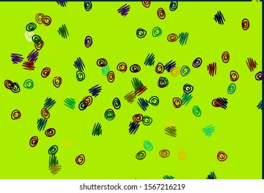 Light Multicolor, Rainbow vector cover with spots. Illustration with set of shining colorful abstract circles. Design for business adverts.