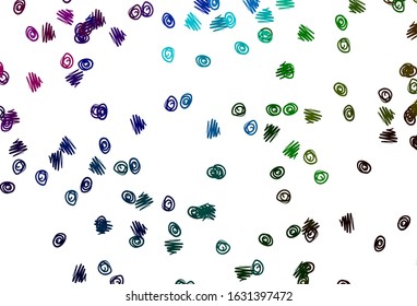 Light Multicolor, Rainbow vector cover with spots. Glitter abstract illustration with blurred drops of rain. Completely new template for your brand book.