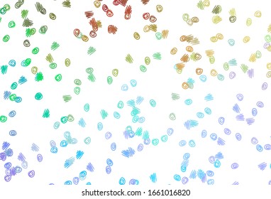 Light Multicolor, Rainbow vector cover with spots. Glitter abstract illustration with blurred drops of rain. Completely new template for your brand book.