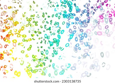 Light Multicolor, Rainbow vector cover with spots. Beautiful colored illustration with blurred circles in nature style. Pattern of water, rain drops.