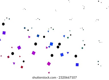 Light Multicolor, Rainbow vector cover in polygonal style with circles. Circles, lines, rhombus with colorful gradient. Pattern can be used for websites.