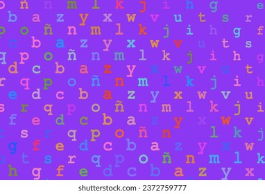 Light multicolor, rainbow vector cover with english symbols. Shining illustration with ABC symbols on abstract template. The pattern can be used for school, grammar websites.