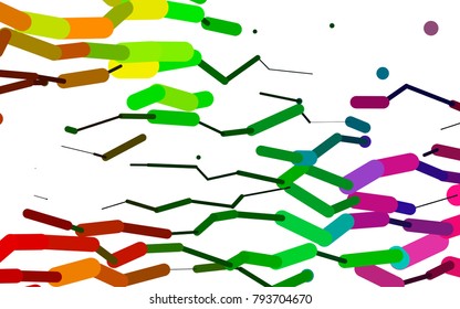 Light Multicolor, Rainbow vector cover with rounded stripes. Decorative shining illustration with lines on abstract template. The template can be used as a background.