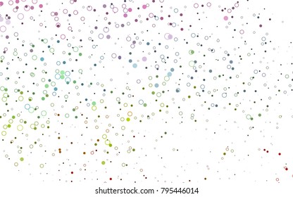 Light Multicolor, Rainbow vector  cover with spots. Abstract illustration with colored bubbles in nature style. The pattern can be used for ads, leaflets of liquid.