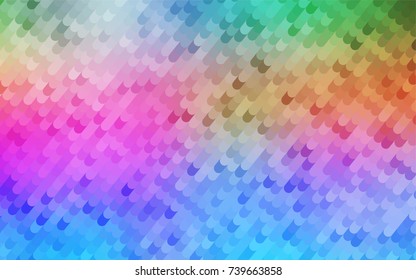 Light Multicolor, Rainbow vector crooked abstract background. Curved geometric sample with gradient.  The completely new template can be used for your brand book.