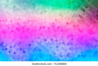 Light Multicolor, Rainbow vector curved pattern. Creative illustration in halftone arched style with gradient. The pattern of curved lines for your business design.