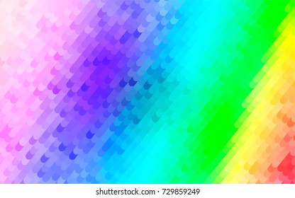 Light Multicolor, Rainbow vector curved background. Creative illustration in halftone arched style with gradient. The textured pattern can be used for background.
