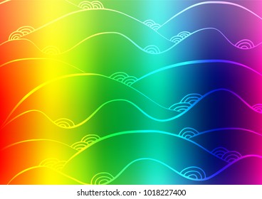 Light Multicolor, Rainbow vector doodle blurred template. A vague abstract illustration with doodles in Indian style. A completely new template for your business design.