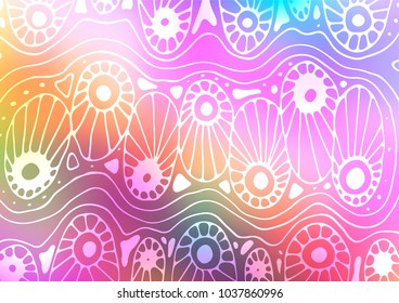 Light Multicolor, Rainbow vector doodle blurred texture. Doodles on blurred abstract background with gradient. The best blurred design for your business.