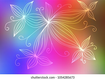 Light Multicolor, Rainbow vector doodle blurred background. A vague abstract illustration with doodles in Indian style. A new texture for your design.