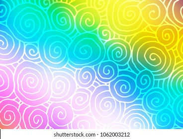Light Multicolor, Rainbow vector doodle blurred template. Sketchy hand drawn doodles on blurred background. Brand-new design for your business.