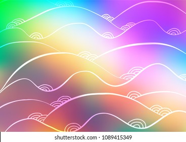 Light Multicolor, Rainbow vector doodle blurred texture. Glitter abstract illustration with doodles and Zen tangles. Brand-new design for your business.