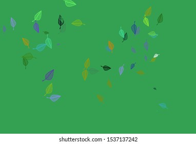 Light Multicolor, Rainbow vector doodle backdrop. Creative illustration in simple style with leaves. The textured pattern for website.