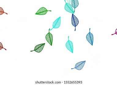 Light Multicolor, Rainbow vector doodle layout. Colorful abstract illustration with leaves in doodle style. New template for your business design.