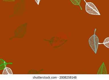 Light Multicolor, Rainbow vector doodle texture. Creative illustration in simple style with leaves. Pattern for brand book.