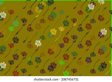 Light Multicolor, Rainbow vector doodle pattern. Abstract leaves with gradient on simple background. Completely new design for your business.