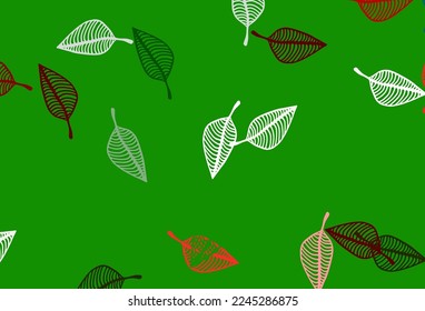Light Multicolor, Rainbow vector doodle background. Abstract leaves with gradient on simple background. Pattern for brand book.