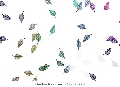 Light Multicolor, Rainbow vector doodle layout. An elegant bright illustration with leaves in Natural style. Doodle design for your web site.