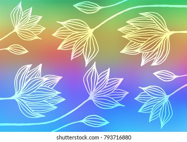 Light Multicolor, Rainbow vector doodle blurred template. Brand-new colored illustration in blurry style with doodles. A new texture for your design.