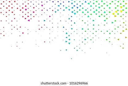Light Multicolor, Rainbow vector geometric simple minimalistic background, which consist of triangles on white background. Triangular pattern with gradient for your business design. 