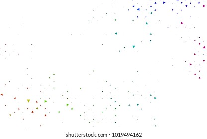 Light Multicolor, Rainbow vector geometric simple minimalistic background, which consist of triangles on white background. Triangular pattern with gradient for your business design. 