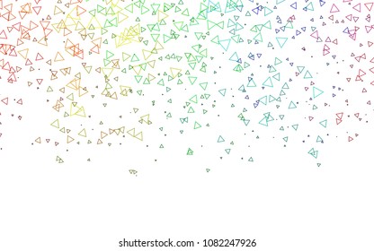 Light Multicolor, Rainbow vector geometric simple minimalistic background, which consist of triangles on white background. Triangular pattern with gradient for your business design. 