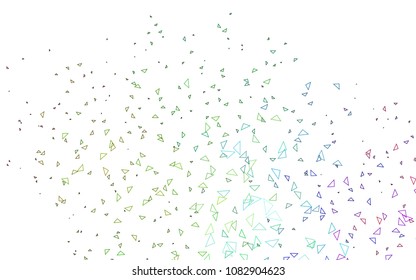 Light Multicolor, Rainbow vector geometric simple minimalistic background, which consist of triangles on white background. Triangular pattern with gradient for your business design. 