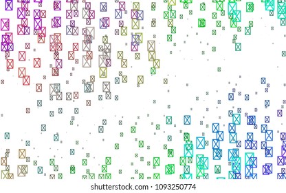 Light Multicolor, Rainbow vector geometric simple minimalistic background, which consist of triangles on white background. Triangular pattern with gradient for your business design. 
