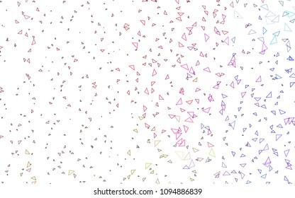 Light Multicolor, Rainbow vector geometric simple minimalistic background, which consist of triangles on white background. Triangular pattern with gradient for your business design. 
