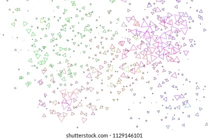 Light Multicolor, Rainbow vector geometric simple minimalistic background, which consist of triangles on white background. Triangular pattern with gradient for your business design. 