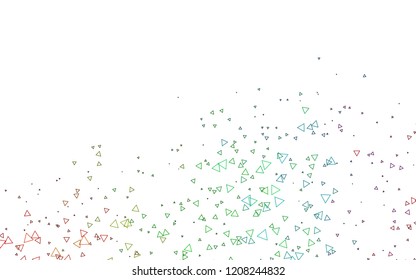 Light Multicolor, Rainbow vector geometric simple minimalistic background, which consist of triangles on white background. Triangular pattern with gradient for your business design. 
