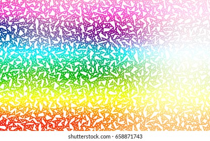Light Multicolor, Rainbow vector geometric simple minimalistic background, which consist of triangles on white background. Triangular pattern with gradient for your business design. 
