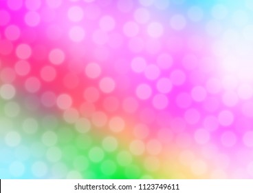 Light Multicolor, Rainbow vector glossy bokeh pattern. Colorful illustration in abstract style with gradient. The template for backgrounds of cell phones.