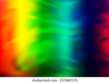 Light Multicolor, Rainbow vector glossy abstract background. Glitter abstract illustration with an elegant design. The blurred design can be used for your web site.