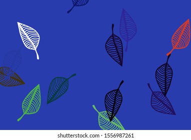 Light Multicolor, Rainbow vector hand painted texture. Colorful abstract illustration with leaves in doodle style. New template for your brand book.