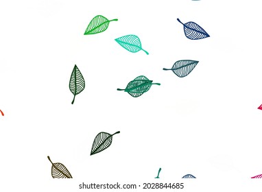 Light Multicolor, Rainbow vector hand painted pattern. Abstract leaves with gradient on simple background. Pattern for brand book.