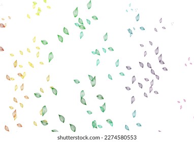 Light Multicolor, Rainbow vector hand painted template. Modern geometrical abstract illustration with leaves. The best blurred design for your business.