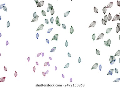 Light Multicolor, Rainbow vector hand painted pattern. Pattern with gradient colorful leaves in natural style. Pattern for brand book.