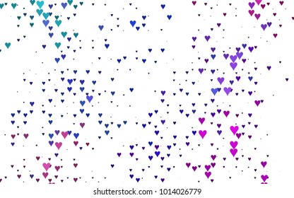 Light Multicolor, Rainbow vector hearts isolated on white background. Cool pattern in origami style with gradient for Valentine day. Graphic illustration for your business design.