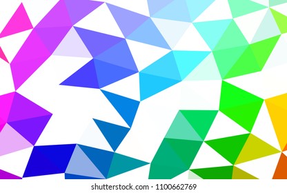 Light Multicolor, Rainbow vector hexagon mosaic triangle mosaic. Creative illustration in halftone style with gradient. The best triangular design for your business.