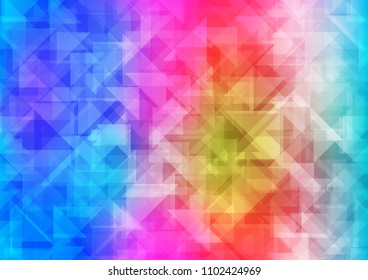 Light Multicolor, Rainbow vector hexagon mosaic triangle mosaic. An elegant bright illustration with gradient. The completely new template can be used for your brand book.