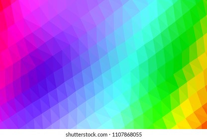 Light Multicolor, Rainbow vector hexagon mosaic texture. Colorful abstract illustration with gradient. A new texture for your design.