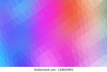 Light Multicolor, Rainbow vector hexagon mosaic cover. A sample with polygonal shapes. A new texture for your design.