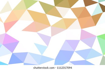 Light Multicolor, Rainbow vector hexagon mosaic triangle mosaic. Creative geometric illustration in Origami style with gradient. The best triangular design for your business.