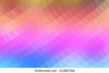 Light Multicolor, Rainbow vector hexagon mosaic template. Shining colored illustration in a Brand new style. The polygonal design can be used for your web site.