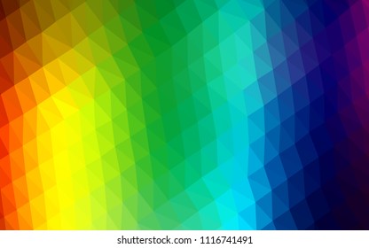 Light Multicolor, Rainbow vector hexagon mosaic texture. A sample with polygonal shapes. Brand new design for your business.