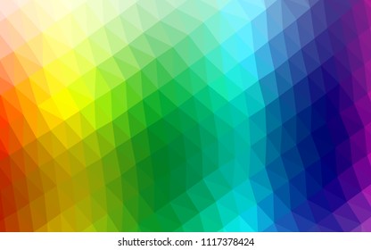 Light Multicolor, Rainbow vector hexagon mosaic template. An elegant bright illustration with gradient. A new texture for your design.